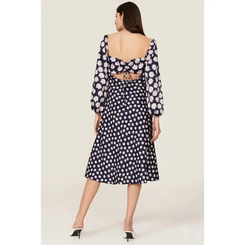 Sachin & Babi Melody Navy Midi Dress Size 4 | Designer Women’s Cocktail Style